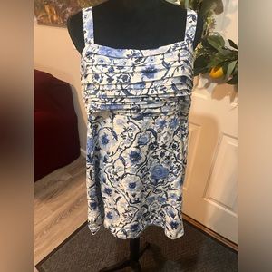 A&F blue and white midi summer dress NWT blue flowers